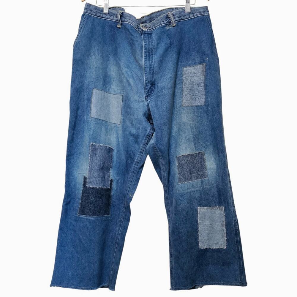 Baggy Wide Leg Carpenter Jeans One Of A Kind Upcycled Denim